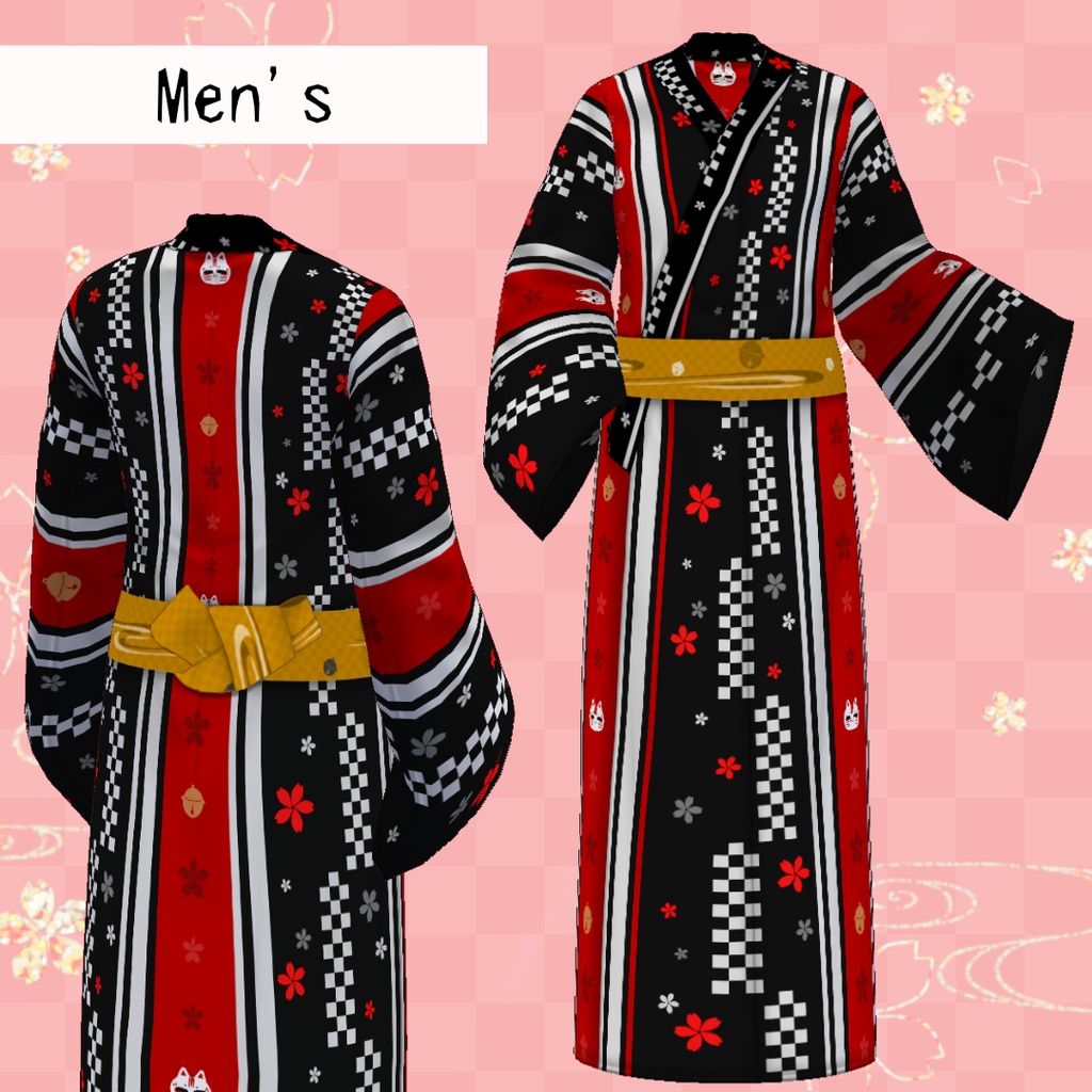 無料あり β版 (v0.14.0) VRoid用【和風なネコちゃんのお洒落な浴衣】