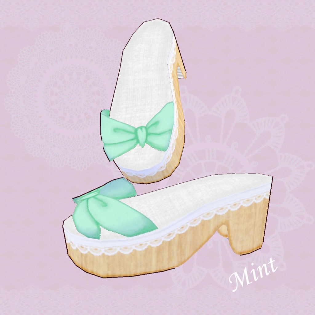 β版 (v0.14.0) VRoid用【ラブリーカジュアルな下駄サンダル】単品販売