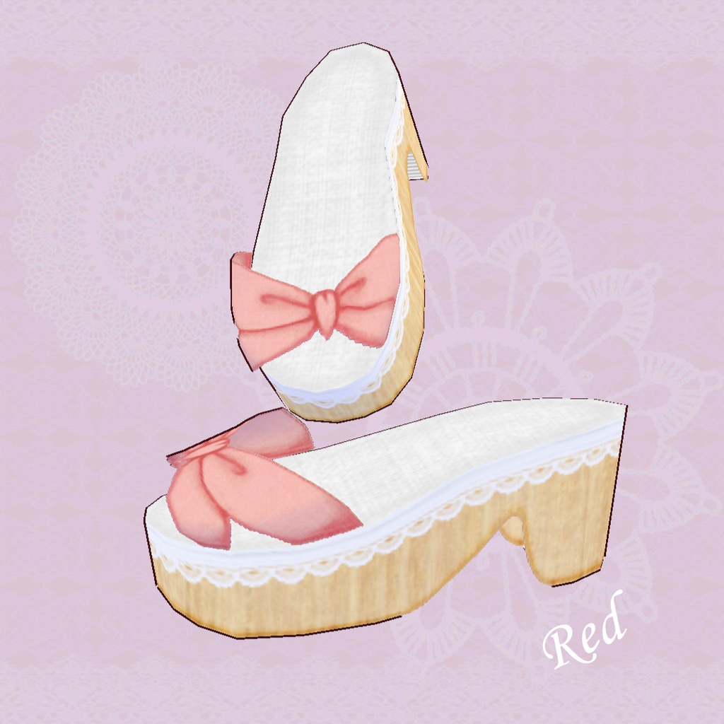 β版 (v0.14.0) VRoid用【ラブリーカジュアルな下駄サンダル】単品販売