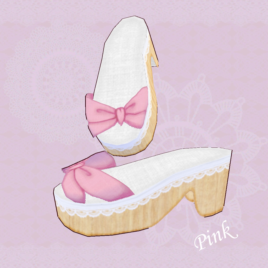 β版 (v0.14.0) VRoid用【ラブリーカジュアルな下駄サンダル】単品販売