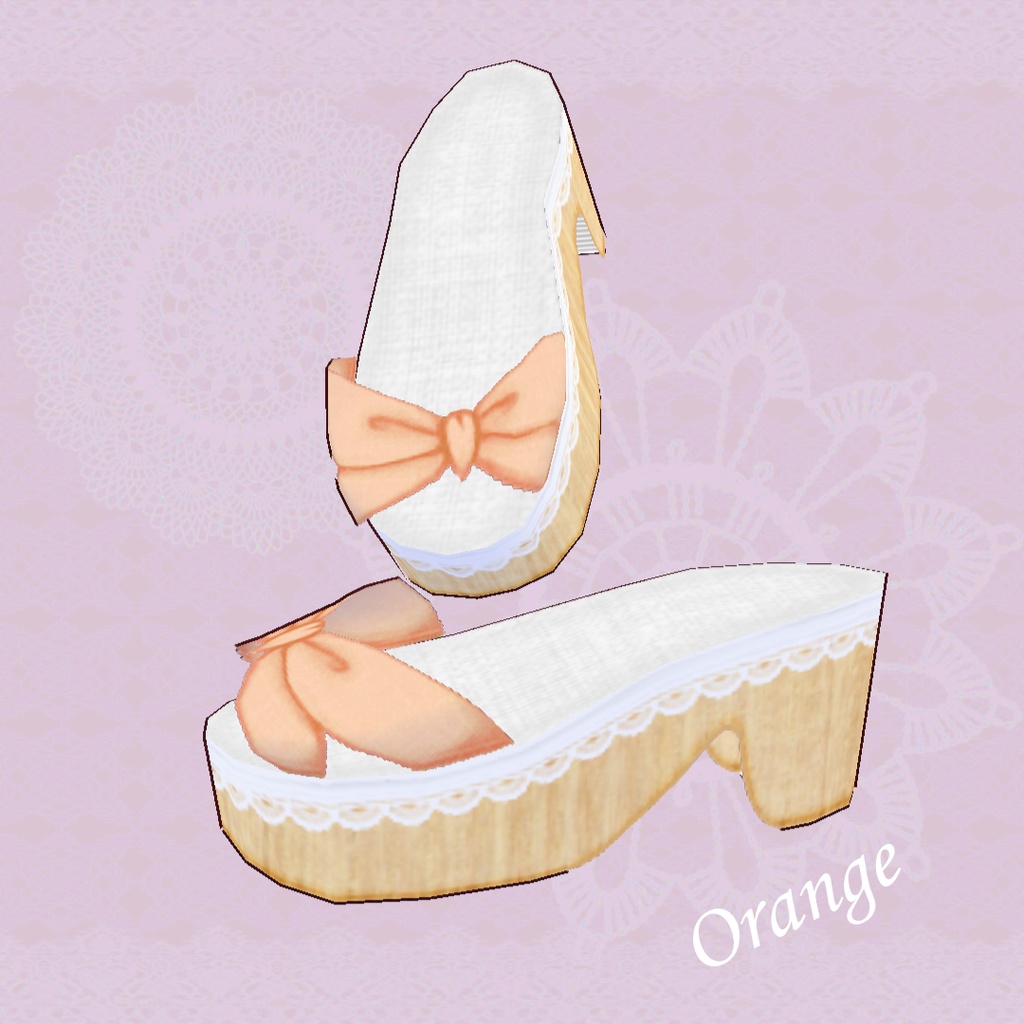 β版 (v0.14.0) VRoid用【ラブリーカジュアルな下駄サンダル】単品販売