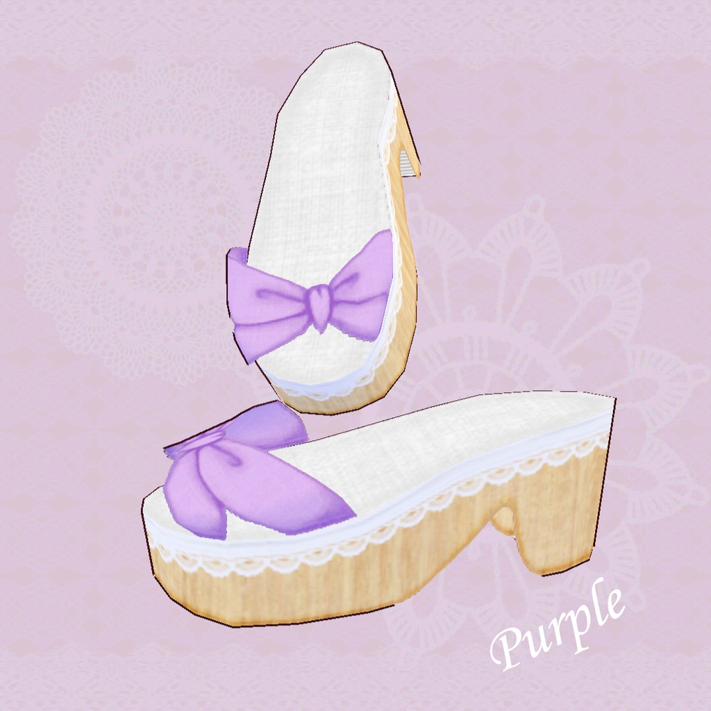 β版 (v0.14.0) VRoid用【ラブリーカジュアルな下駄サンダル】単品販売