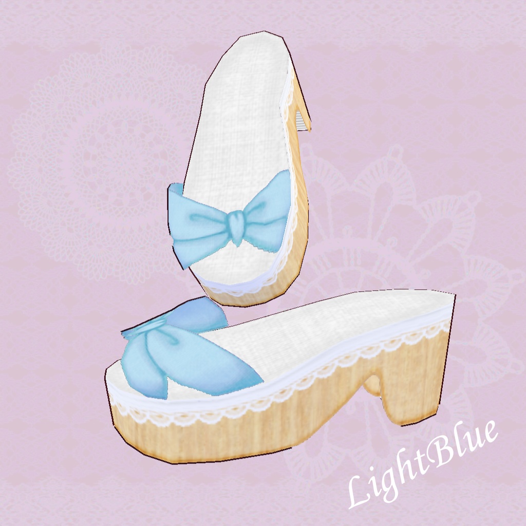β版 (v0.14.0) VRoid用【ラブリーカジュアルな下駄サンダル】単品販売