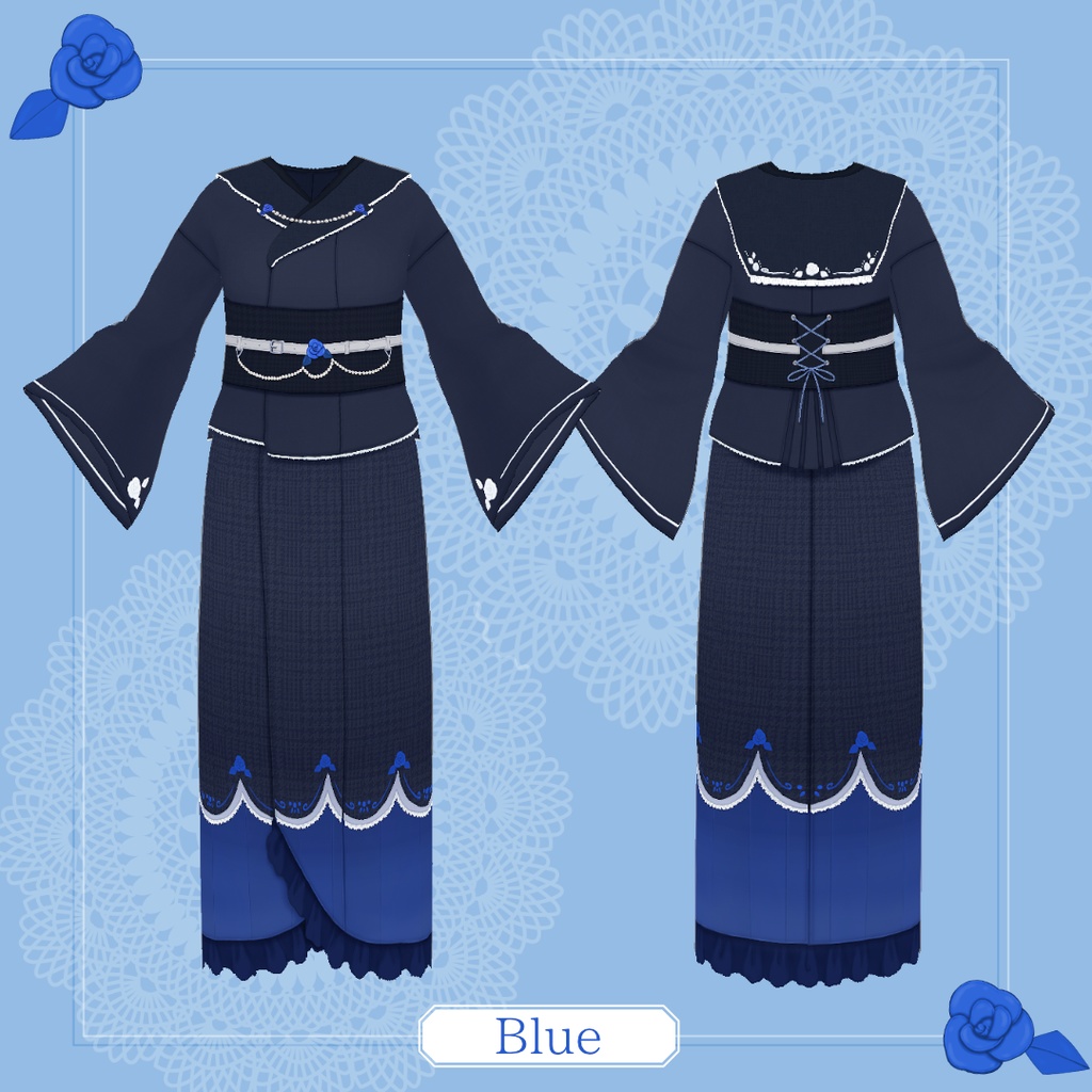きものどれす「薔薇」- japanesque design KIMONO dress -