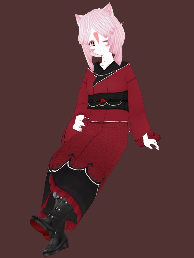 きものどれす「薔薇」- japanesque design KIMONO dress -