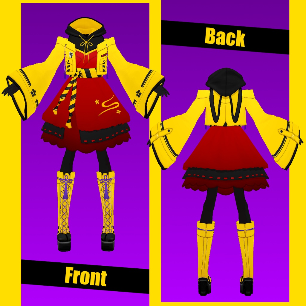 警戒ガンガン和風ドレス - japanesque design dress -【第5回 VMFS参加衣装】#V_M_F_S #楽曲を纏う