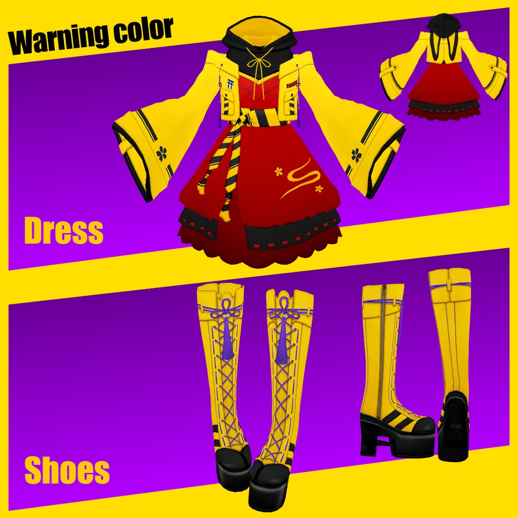 警戒ガンガン和風ドレス - japanesque design dress -【第5回 VMFS参加衣装】#V_M_F_S #楽曲を纏う