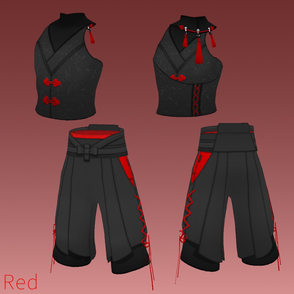 チャイナ風 袴スイムウェア - China Design Swimwear -