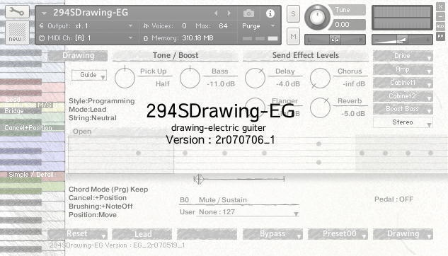 【KONTAKT用エレキギター音源】294SDrawing-EG