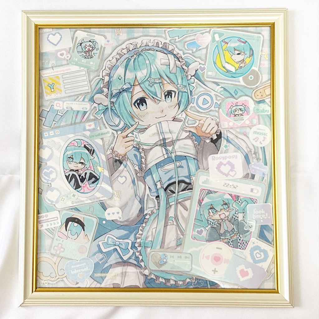 【原画販売】色紙(大)ジャージメイドミク