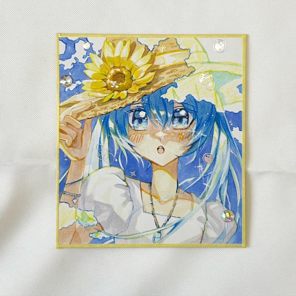 【原画販売】ミニ色紙真夏なミク
