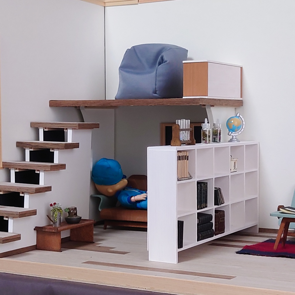 【キット】うちのこ部屋Lサイズ対応 箱階段&ロフト
