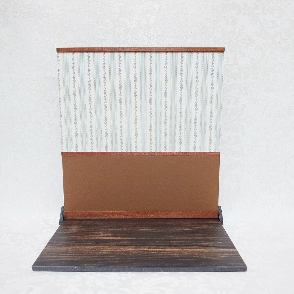 うちのこウォール 花柄ストライプ×木目調