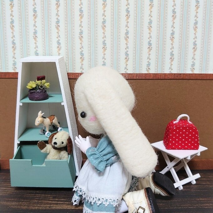 うちのこウォール 花柄ストライプ×木目調