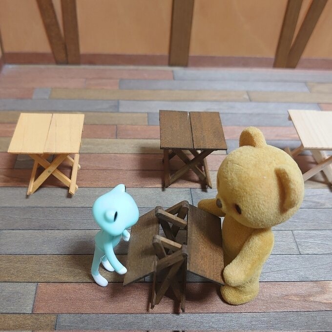 【キット】1/12折りたたみスツール オールナット