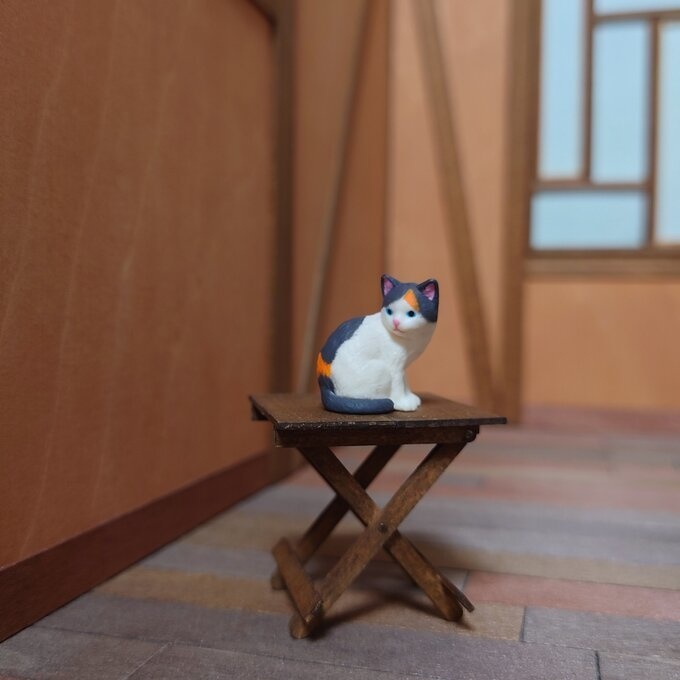 【キット】1/12折りたたみスツール ホワイト