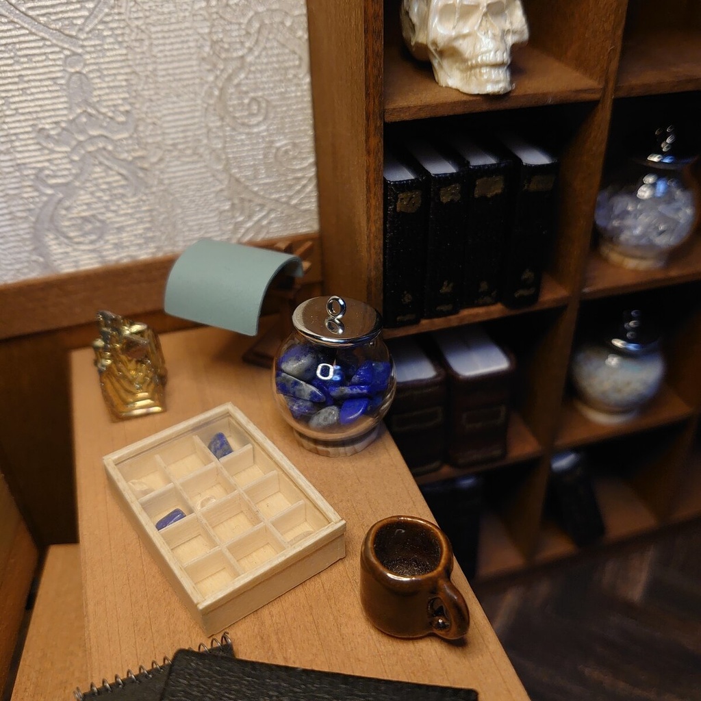 【キットレシピ付き🔸ミニチュア合板 c ブックエンド&鉱石ケース