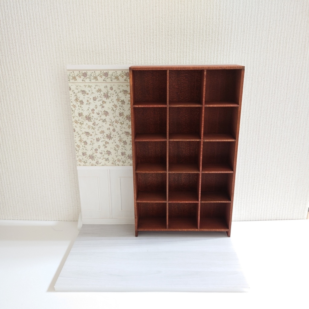 【完成品】 茶 背板付き パーティションシェルフ