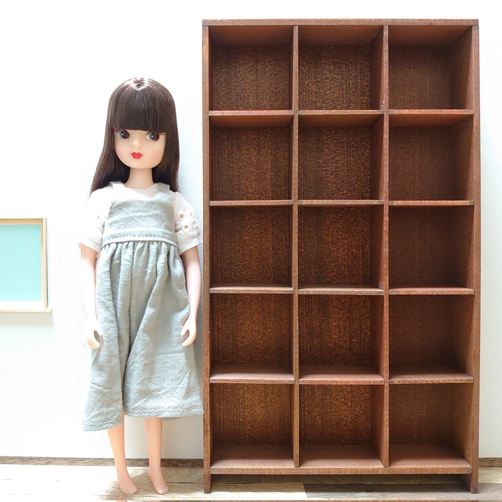 【完成品】 茶 背板付き パーティションシェルフ