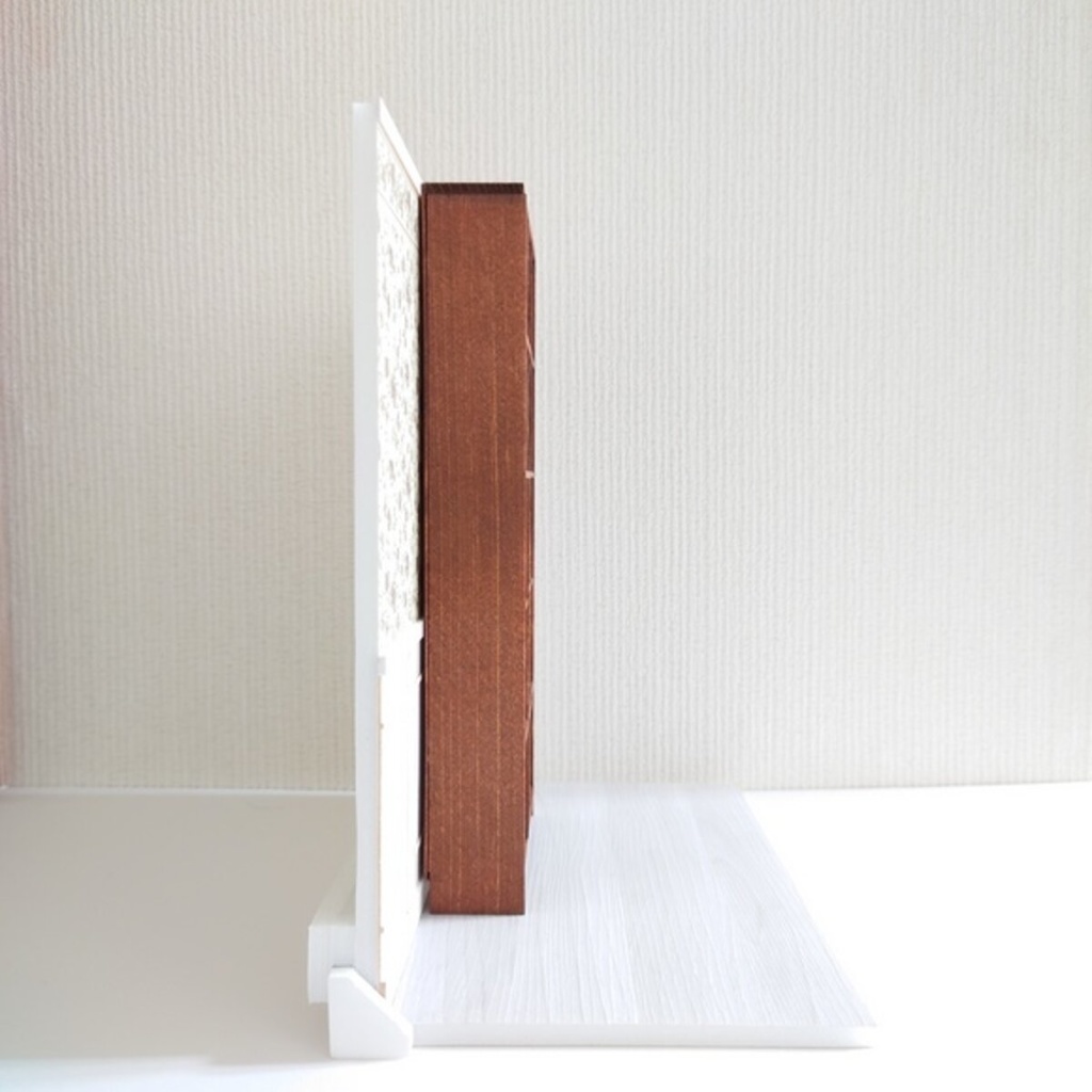 【完成品】 茶 背板付き パーティションシェルフ