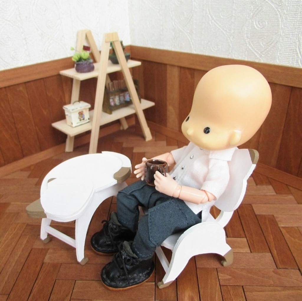 イス&テーブルセット ねこさん ポインテッドカラー【オビツ11サイズ】