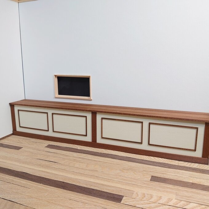 オーク ロングカウンター (バニラホワイト+オーク) うちのこ部屋L対応