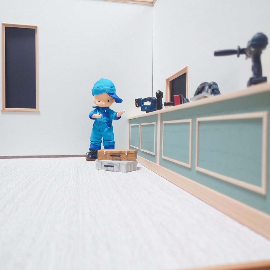 無塗装 ロングカウンター (ピスタチオ+無塗装) うちのこ部屋L対応