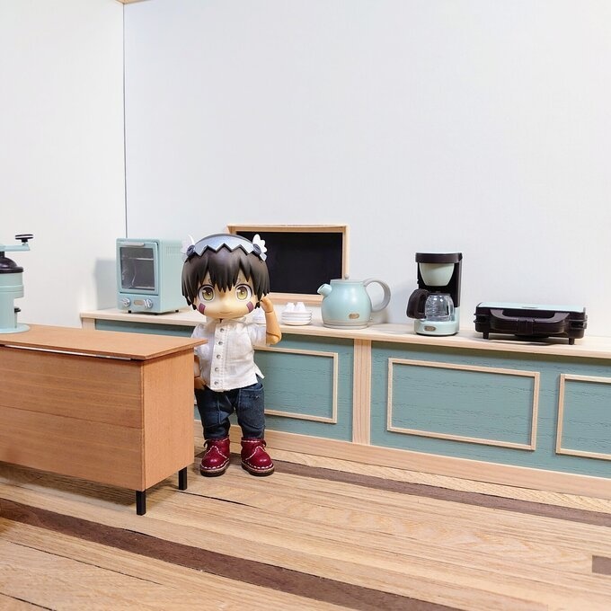 無塗装 ロングカウンター (ピスタチオ+無塗装) うちのこ部屋Ｌ対応 