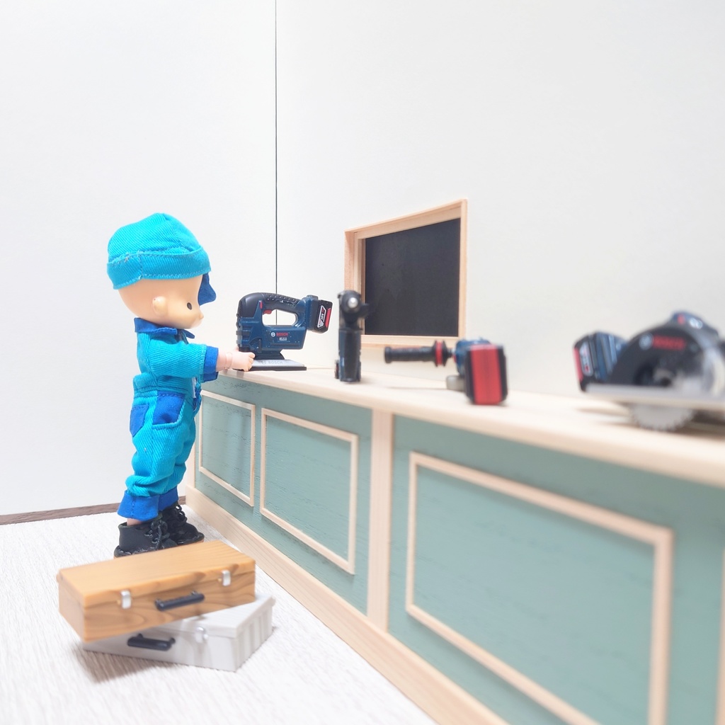 無塗装 ロングカウンター (ピスタチオ+無塗装) うちのこ部屋Ｌ対応 