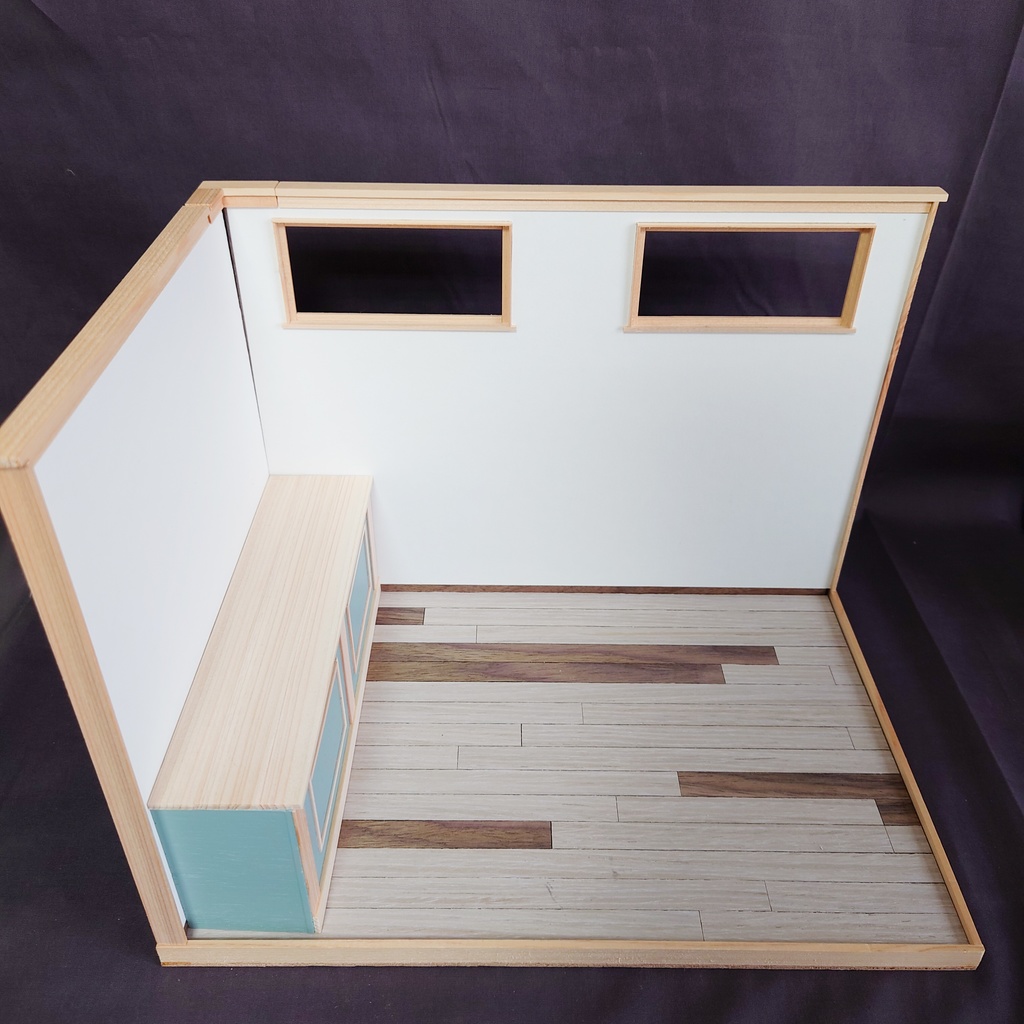 【完成品】 ショートカウンター (素地×ピスタチオ) うちのこ部屋シンプル対応