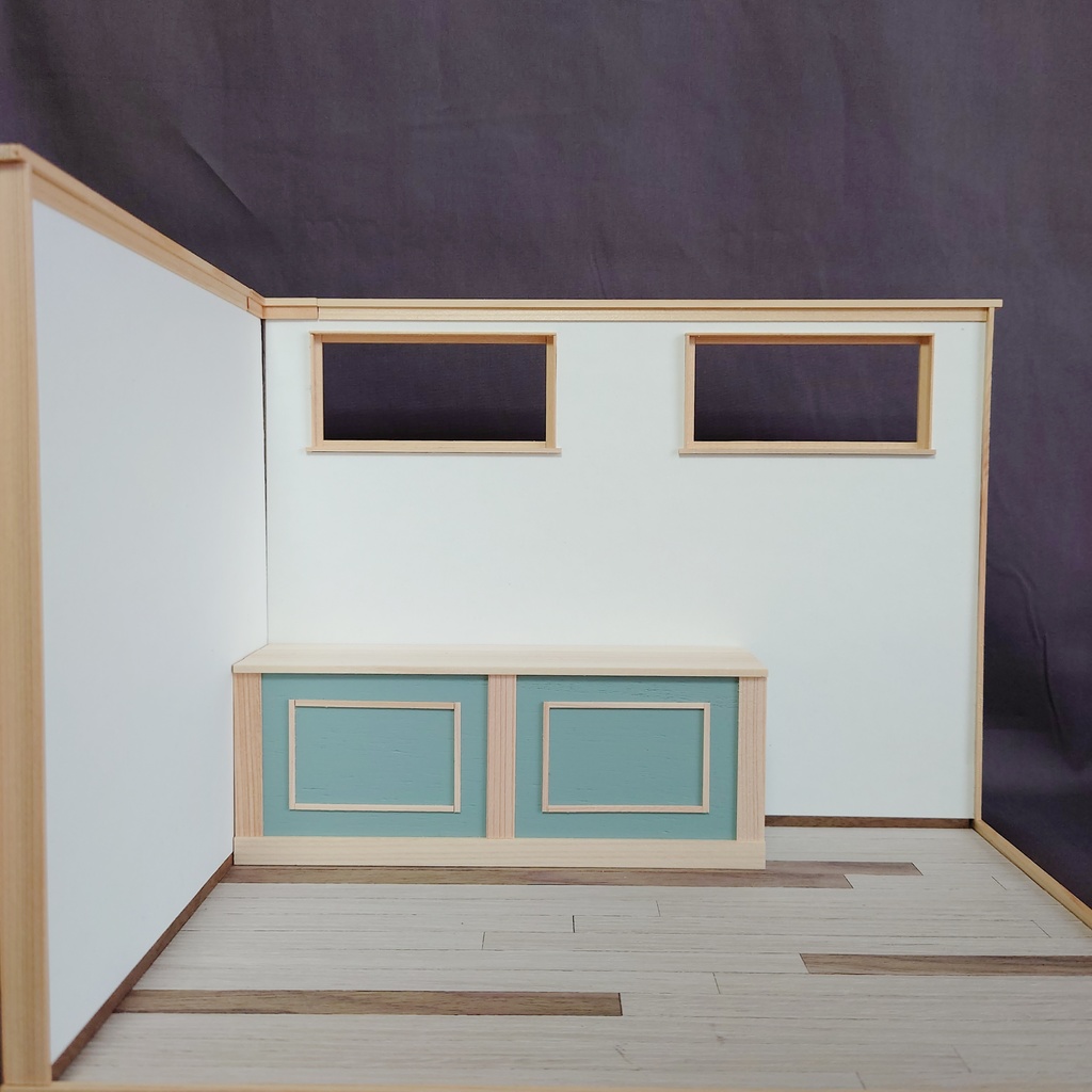 【完成品】 ショートカウンター (素地×ピスタチオ) うちのこ部屋シンプル対応