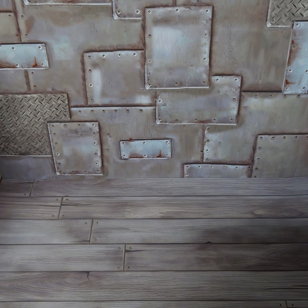 完成品 鉄板風 壁2枚 うちのこ部屋Lサイズ対応