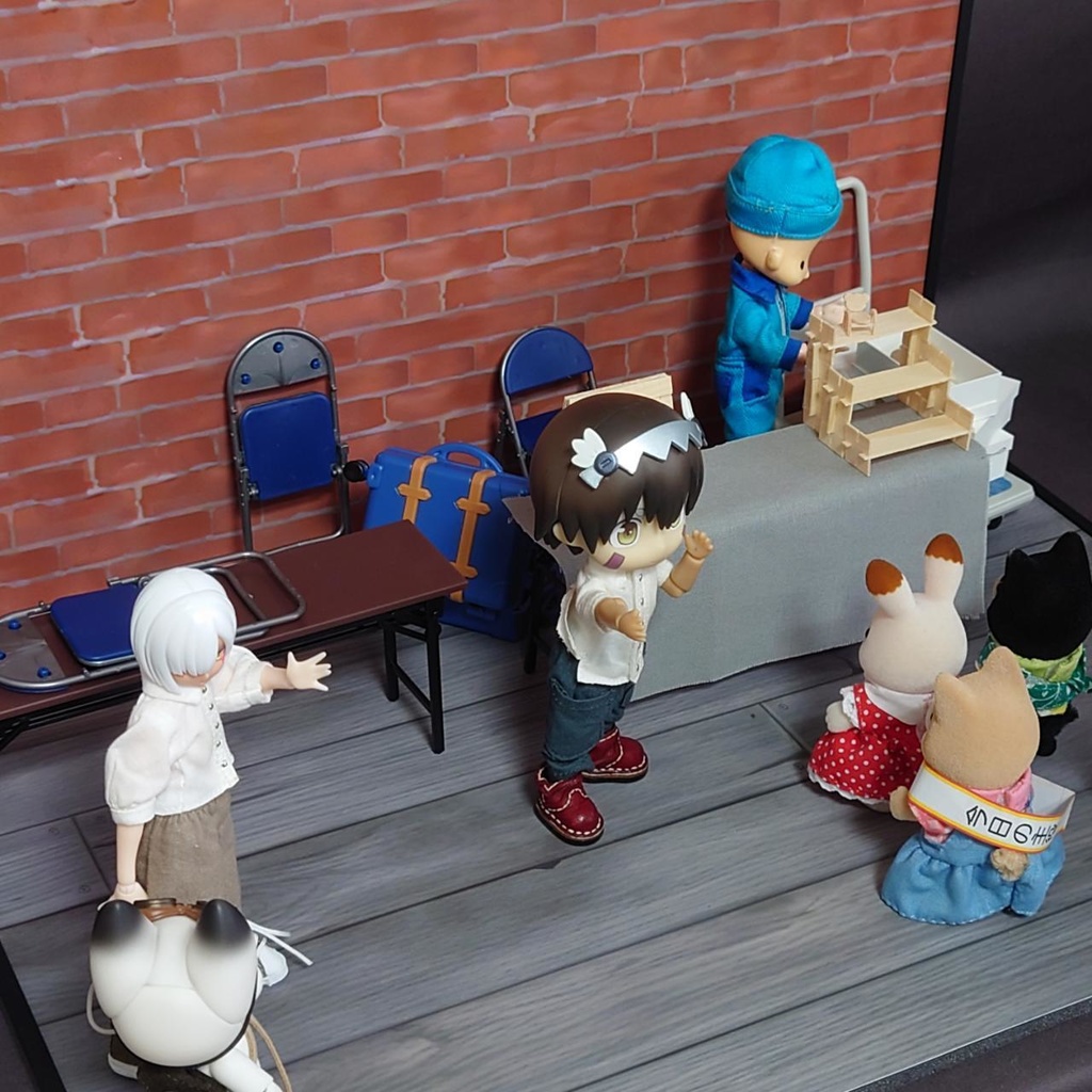 【完成品】レンガと教室 着せ替えウォールL