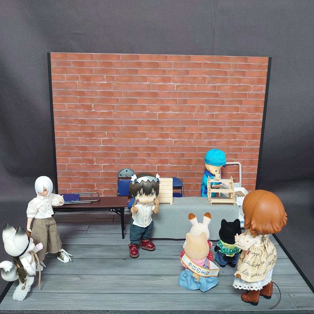 【完成品】レンガと教室 着せ替えウォールL
