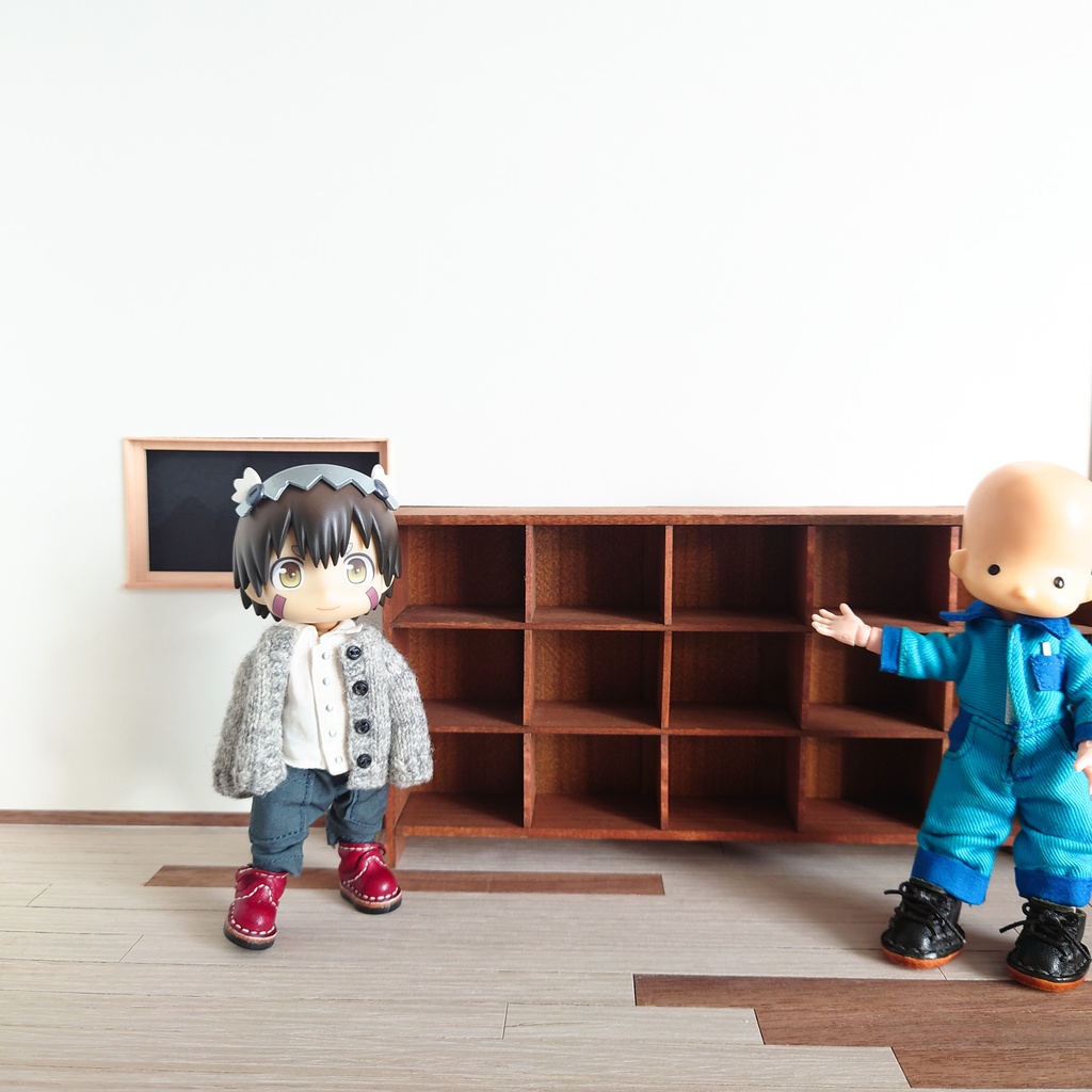【完成品】茶 横型パーティションシェルフ