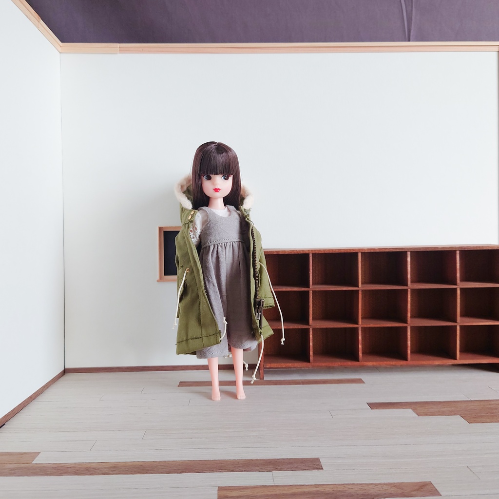 【完成品】茶 横型パーティションシェルフ