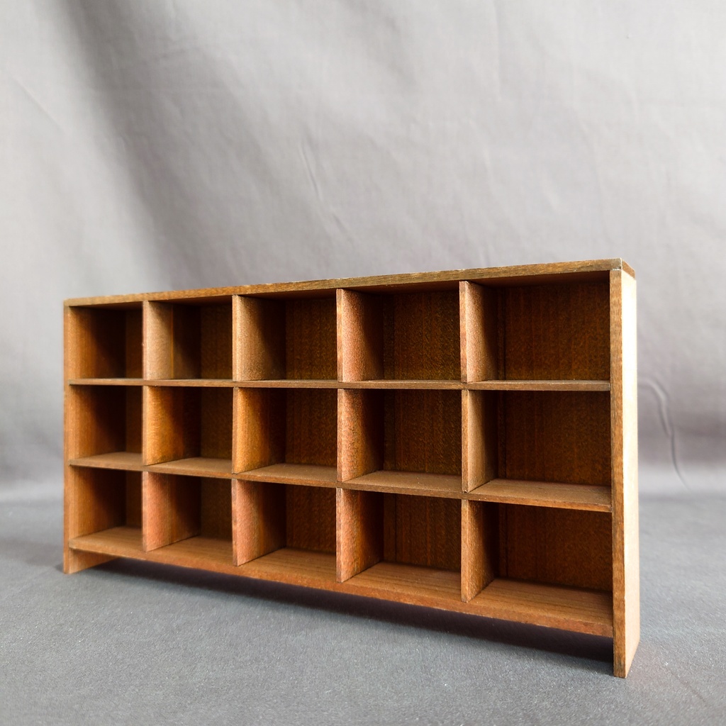 【完成品】茶 横型パーティションシェルフ