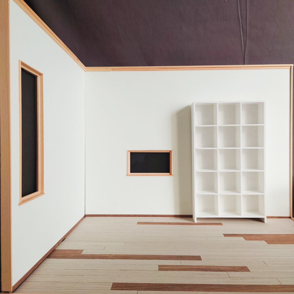 【完成品】白 背板付きパーティションシェルフ