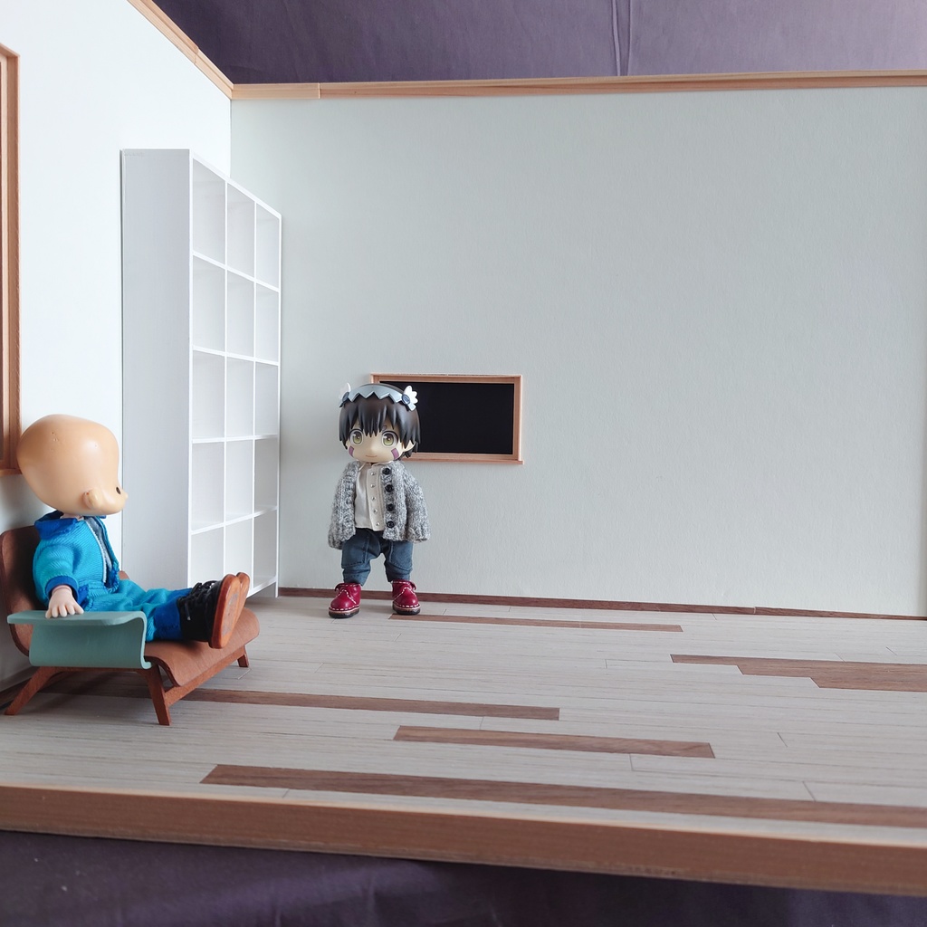 【完成品】白 背板付きパーティションシェルフ