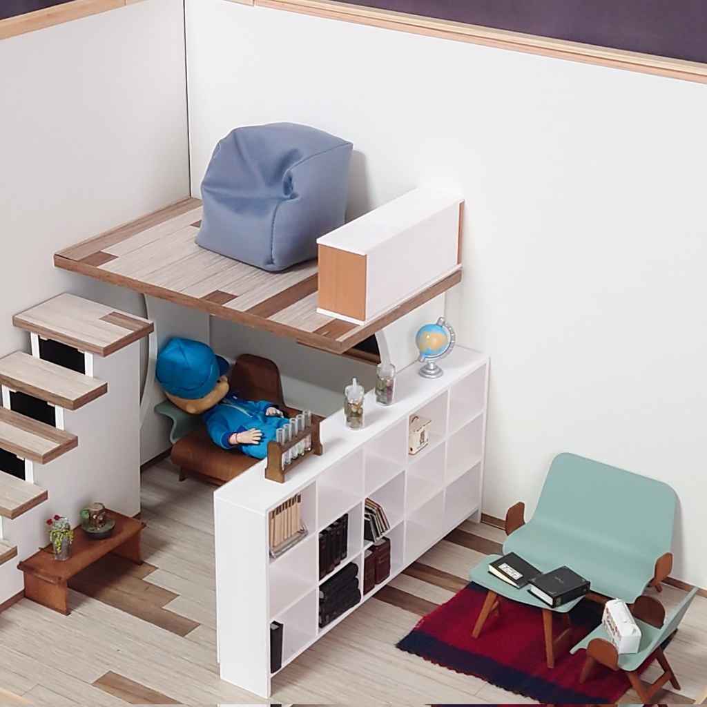 【完成品】白 横型パーティションシェルフ