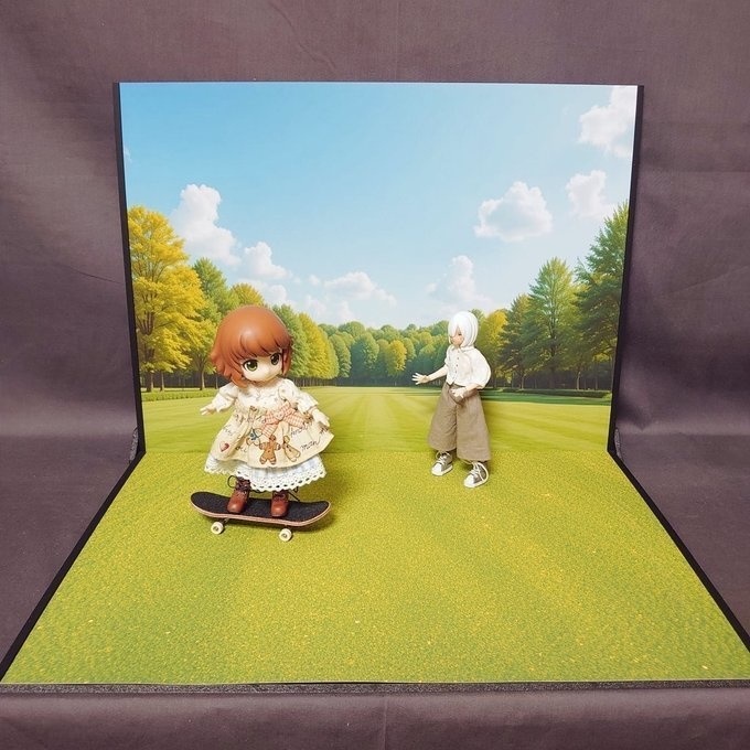 【完成品】本棚と公園 着せ替えウォールL