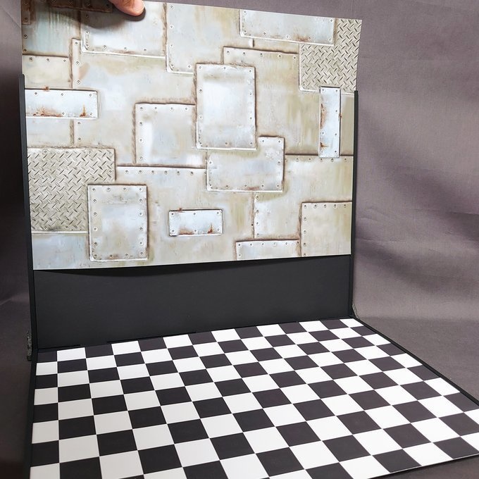 【完成品】暖炉と鉄板風 着せ替えウォールL