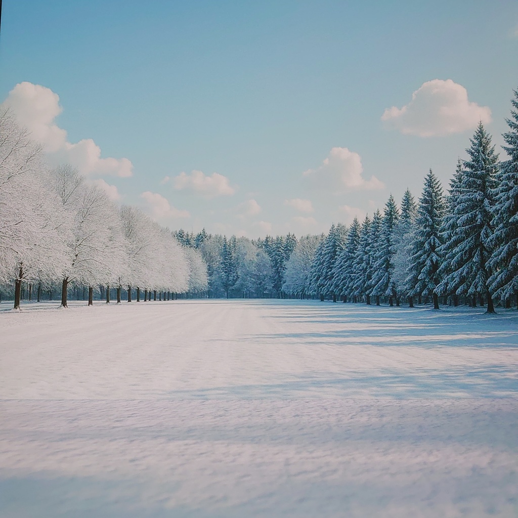 期間限定【ベース付き】冬の公園/イルミネーションセット 着せ替えウォールL 受注制作