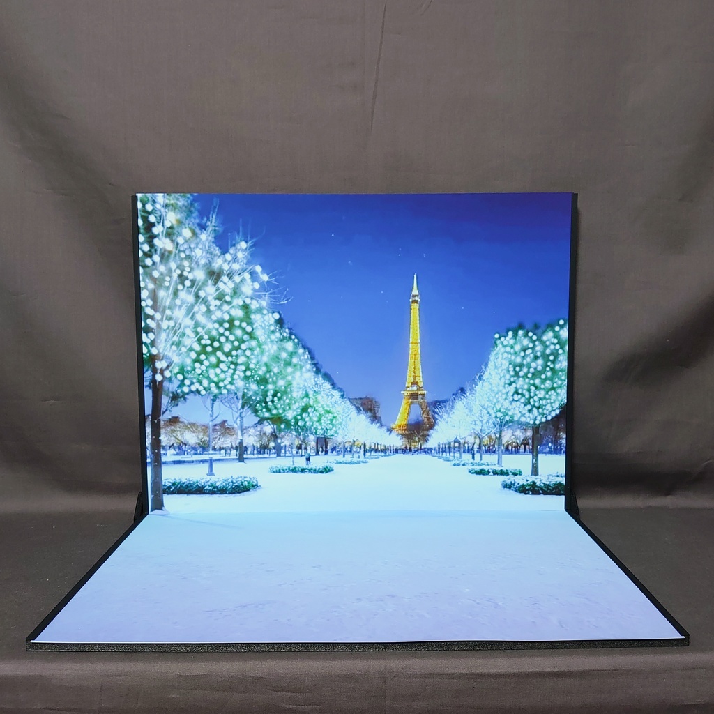期間限定【ベース付き】冬の公園/イルミネーションセット 着せ替えウォールL 受注制作