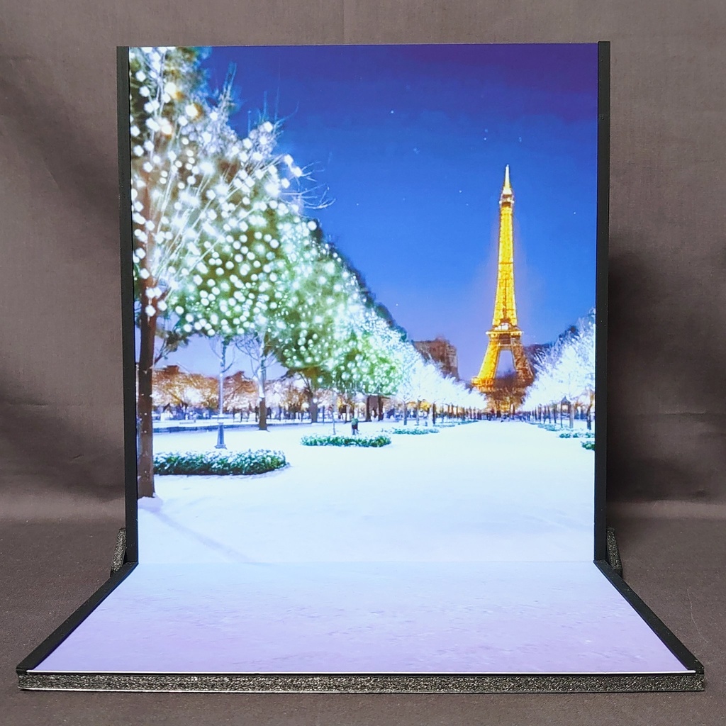 【ベース付き】雪の公園×イルミネーション 着せ替えウォールS 受注制作