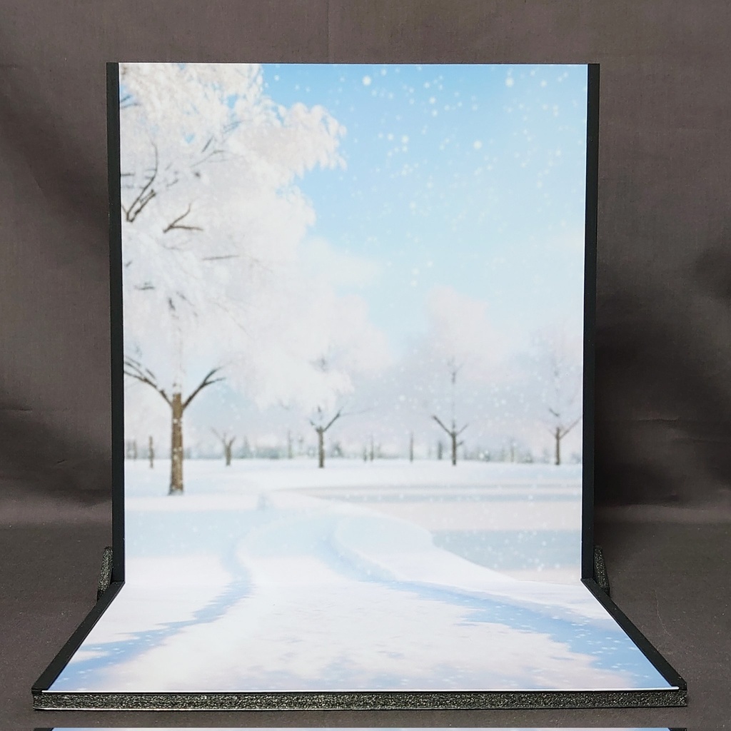 【ベース付き】雪の公園×イルミネーション 着せ替えウォールS 受注制作
