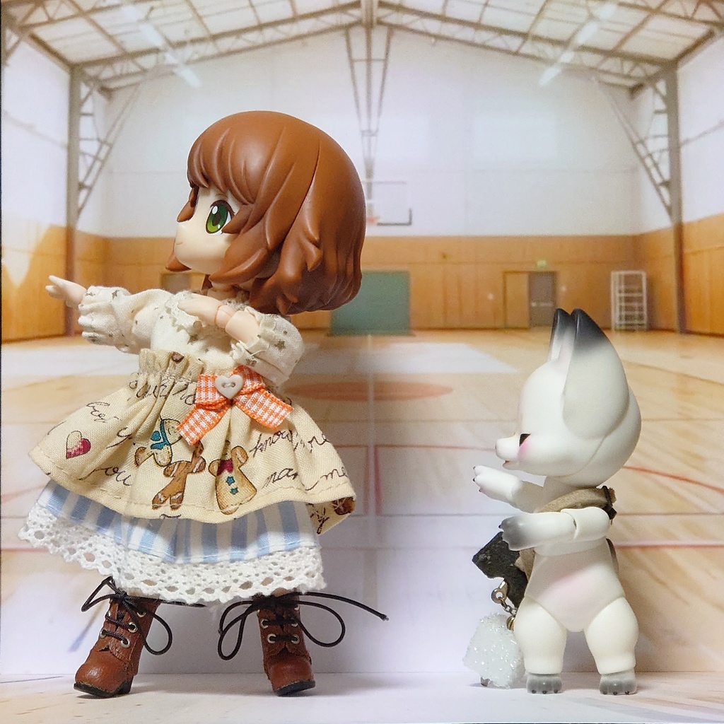 【ベース付き】暖炉×体育館 着せ替えウォールS 受注制作