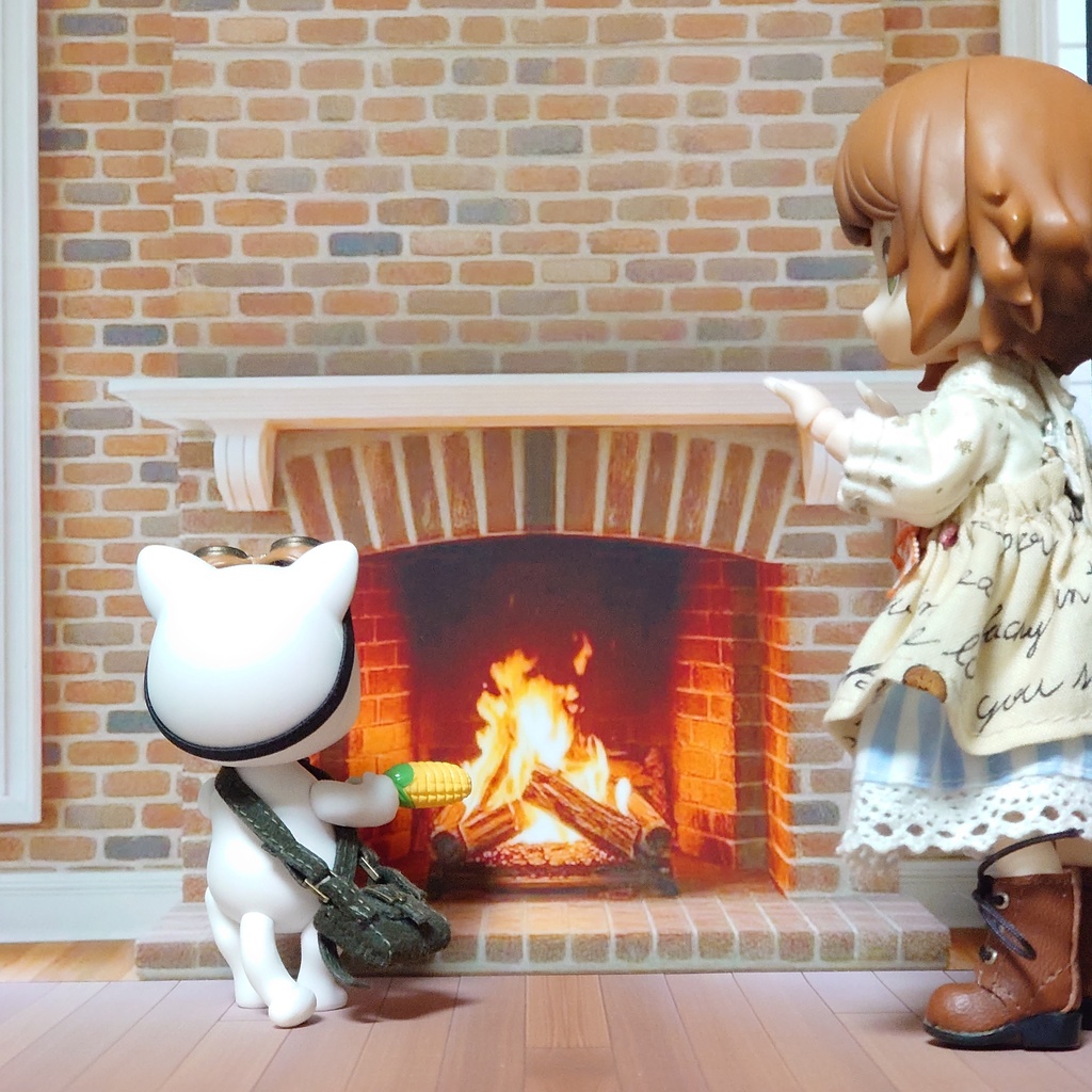 【ベース付き】暖炉×体育館 着せ替えウォールS 受注制作