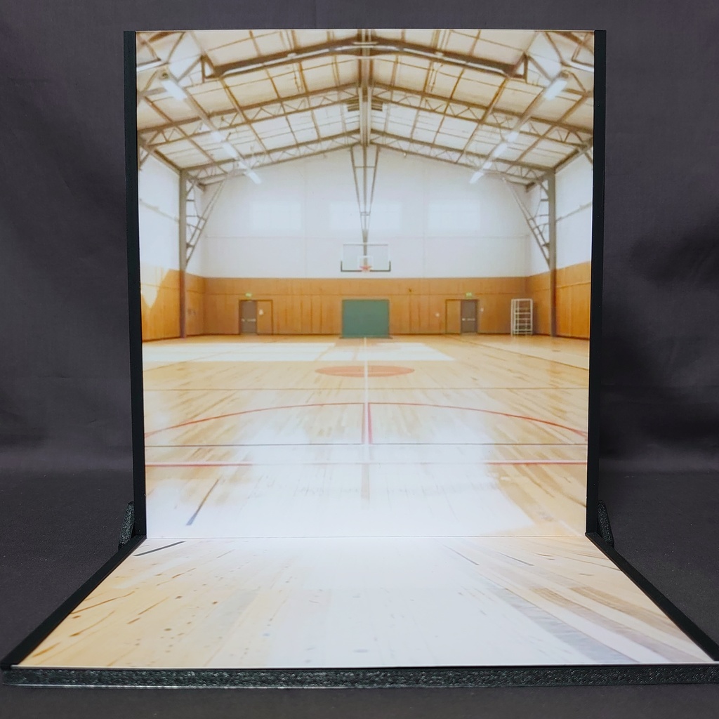 【ベース付き】暖炉×体育館 着せ替えウォールS 受注制作