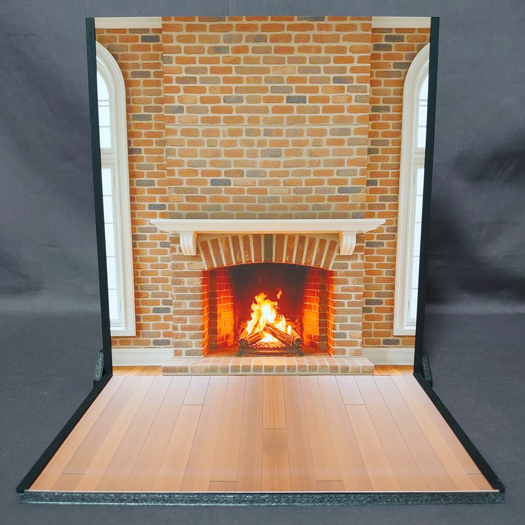 【ベース付き】暖炉×体育館 着せ替えウォールS 受注制作